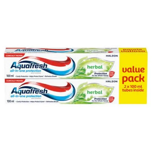 Aquafresh Herbal Toothpaste 2X100Ml Value Pack